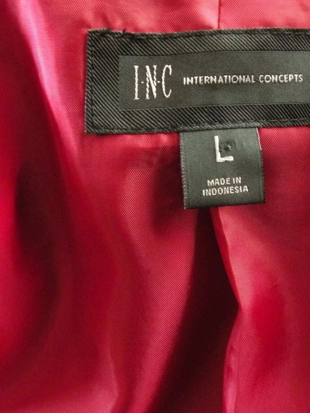 INC Red Velvet Sport Coat Smoking Jacket Blazer L 44